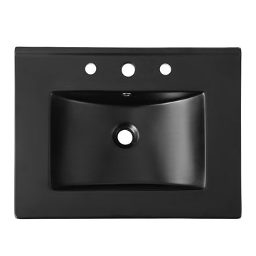 Ancillary 3-Hole 20 in. W x 18.25 in. D Classic Contemporary Rectangular Ceramic Single Sink Basin Vanity Top